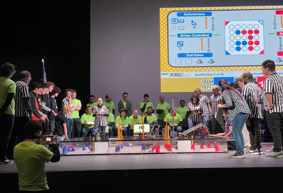 Waring's Robotics team at a competition